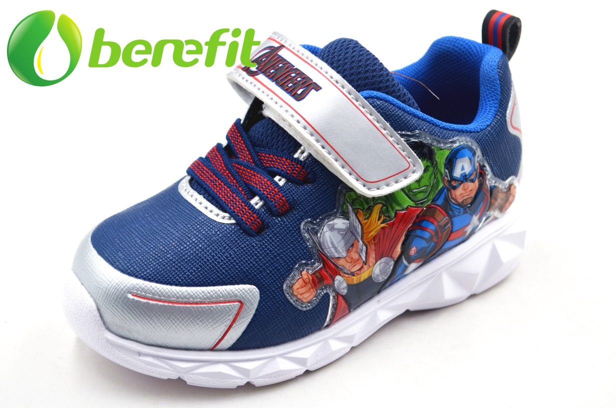 Zapatillas para niños con suela de plataforma MD y parte superior azul transpirable y buenas para correr
