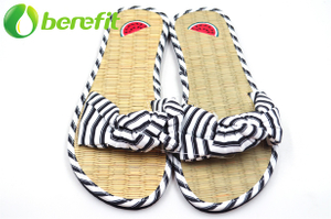Sandalias Planas de Mujer con Plantilla de Paja Natural