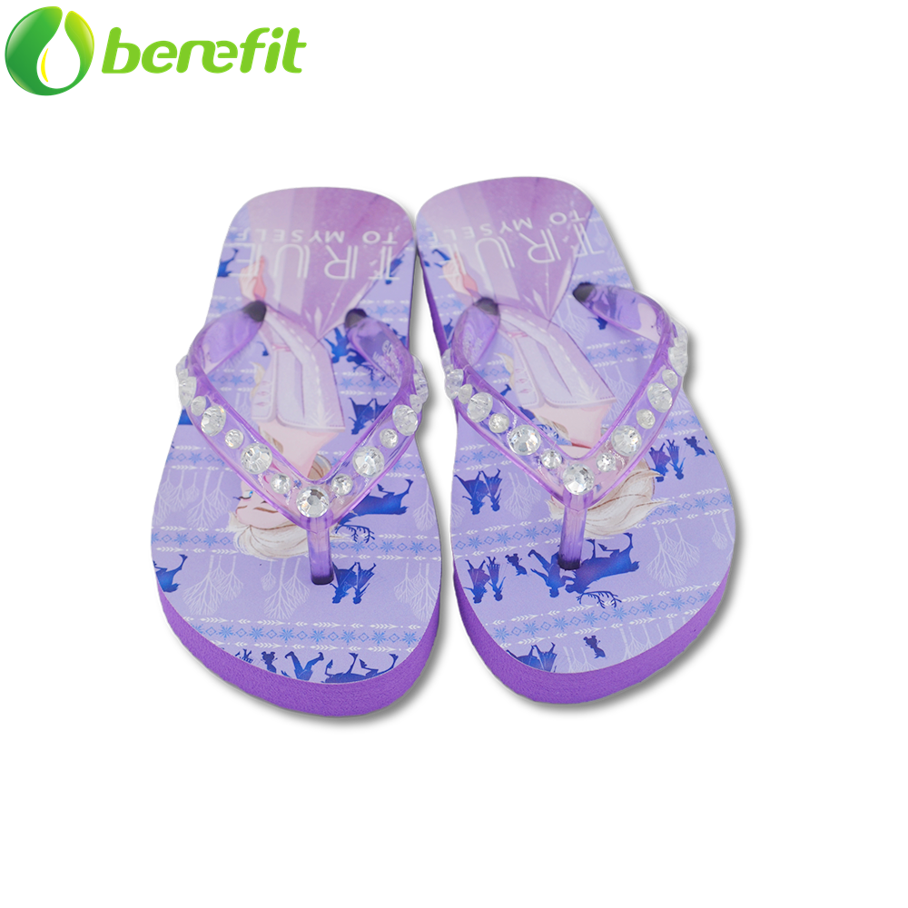 Niñas congeladas púrpura y azul niños PE perlas zapatillas tangas